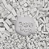 TTEHGB TOY 300 Klassische Steine, weiße lose Steine, kompatibel mit Lego Teilen und Komponenten, kreatives Steinspielzeug für Jungen und Mädchen (weiß 300 Teile), M0653-25