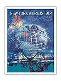 Pacifica Island Art Weltausstellung New York 1964-1965 - Unisphere - EIN Modell der Weltkugel - Vintage Retro Welt Reise Plakat Poster von Bob Peak c.1964 - Kunstdruck - 23cm x 31cm