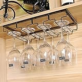 Julymoda Metall Weinglas Halter Gläserhalter Aufbewahrung Aufhängen Glashalter Weinregale Gläserhalterung für Hausbar Küche Bar Restaurant, 4 Reihen für 12 Glas