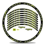 Finest Folia 16-teiliges Set Felgenrandaufkleber Sticker für Fahrrad Felgen im Racing Design Komplett Set für 27' 29' für Rennrad Mountainbike MTB Laufrad RX024 (Neon Gelb, Glanz)