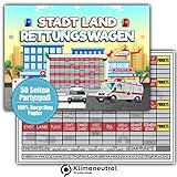 Generisch Stadt Land Rettungswagen Rätzel RTW Rettungsdienst Geschenk 50 Seiten DIN A4 Recycling Papier