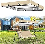 Outdoor-Schaukelüberdachung, Ersatzbezug, wasserdicht, Sonnenschutz, Dach für Gartenschaukelsitz, UV-beständig, Hollywoodschaukel-Oberseite, Beige, 142 x 120 x 18