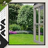 KESSER® Fliegenschutzgitter für Fenster | 120 x 140 cm | mit Aluminium Rahmen Fliegengitter Fliegenschutz Insektenschutz, mückengitter, moskitonetz, Spannrahmen, ohne Bohren und Schraub