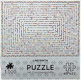 elPuzz „Labyrinth“ Puzzle 1000 Teile, 68 x 48 cm, Zuordnungshilfe mit Koordinaten auf der Rückseite und Koordinatenstreifen zum Finden der Position. Jeder kann das Puzzle lösen!