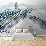 Fototapete Chinesischer Stil Moderne 3D Abstrakte Tinte Landschaft Elch Hintergrund Wandbild Wohnzimmer Schlafzimmer Tapeten 300x240 cm