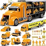 lenbest LKW Auto Spielzeug - Bagger Spielzeug | Baufahrzeug - 11 in 1 Spielzeugauto Kinderspielzeug Geschenk Spielzeug ab 2 3 4 Jahre Junge