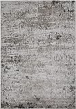 Luxor Living Web Teppich Saragossa, edle Seidenoptik mit lichtabhängigen Farbton, Kurzflor, Farbe:Dunkelgrau, Größe:120 x 170 cm, 725066