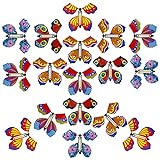 Phoetya Flying Butterfly Toy, 20 Stück Magic Butterfly Card Wind up Butterfly Toy Helle Farben Schmetterlingskarte Magic Butterfly Surprise Geschenkkarte für Hochzeitsgeburtstagsfeier Spielen