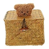 GREENADSCAPE Korbregale Mit Deckel Rattan Behälter Organizer Körbe Aus Rattan Regal Organizer Behälter Gewebter Aufbewahrungskorb Mit Deckel Süßigkeiten Aufbewahrungskörb