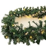 XXL Weihnachtsbeleuchtung Tannengirlande beleuchtet Girlande 100 LED Lichterkette 810 cm für innen und außen Weihnachten