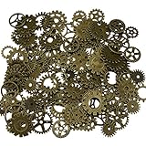 200 Gramm sortierte Vintage Bronze Metall Steampunk Schmuck machen Charms Cog Watch Wheel (Bronze)