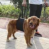 Wosune Hundegeschirr, 4 Größen Hundehebegeschirr, Schwarzer Hund Einfach zu bedienen mit Griff Rutschfester Griff Haustiere für Hunde Hilfstiere für Hunde(XL, 12)