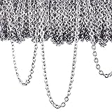 12 Meter Edelstahl Kabel Kette Link Kette Halskette für Schmuck Zubehör DIY, Silber (2,4 mm)