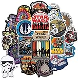 Star Wars Aufkleber-Tomicy Star Wars Helm Schlüsselanhänger+Packung mit 108 Stück Star Wars Wasserdicht Vinyl Aufkleber für Laptop Koffer Skateboard Wasserflaschen Aufkleber für Jugendliche Erwachsene