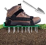 Ohuhu Rasenbelüfter Rasenlüfter Vertikutierer Rasen Vertikutierer Rasen Nagelschuhe, Universalgröße passt Schuhe oder Stiefel für Dein Rasen oder Hof