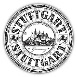 Stuttgart City Germany Grunge Travel Stamp Hochwertigen Auto-Autoaufkleber 12 x 12 cm