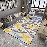 Teppich esszimmer deko Sanft Gelb grün geometrischer Design-Teppich waschbar Teppich küche waschbar teppiche für küche 160X230CM