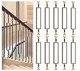 Schwarze quadratische Metallspindelpfosten, 105 cm, strapazierfähig, für Innen- und Außenbereich, komplettes Schrauben-Set, 10 Stück