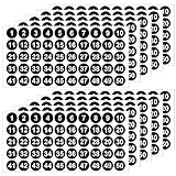 500 Stück 1 bis 50 Nummernaufkleber, 10 Blatt Vinyl Nummernaufkleber wasserdichte Etiketten selbstklebende nummerierte Aufkleber zum Sortieren des Inventars,Organisieren, Aufbewahrungsboxen (1 Zoll)