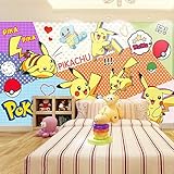 3D Pokemon Tapeten Anime Cartoon Wandbild Pikachu Kinderzimmer Schlafzimmer Hintergrund Selbstklebende Tapete - 350x256cm