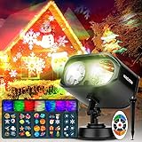LED Weihnachten Projektorlampe, NACATIN LED Schneeflocken Projektor Wasserdicht IP65 mit Fernbedienung Für Outdoor/Indoor/Party/Weihnachten/Abendparty/Garten/Bar/Hochzeit (40 Muster 7 Aurora-Wellen)