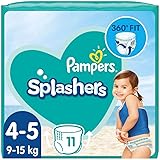Pampers Baby Windeln Größe 4-5, Splashers, 11 Schwimmwindeln, Einweg Schwimmwindel, für sicheren Schutz im Wasser
