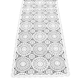 Kersten Outdoor-Tischläufer abwischbar wetterfest 'Crochet' (40 x 150cm, Weiß)