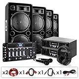 Elektronik Star DJ PA Set Bass First Pro Bluetooth 2x Amp 4x Boxen Mixer 4000W