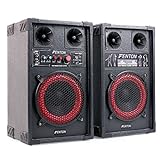 Fenton SPB-8 - PA Lautsprecher, Aktivboxen Set, 400 Watt max, 20 cm (8')-Subwoofer, Bluetooth, USB-Port, SD-Slot, MP3-fähig, schwarz