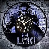 Loki Uhr, Vinyl-Schallplattenuhr, 30,5 cm Marvel-Uhren, Loki Wandkunst, Raumdekoration, runde handgefertigte Uhr, kreative Geschenke für Loki-Fans und Marvel-Liebhaber, Loki Comics Wanddekoration (1)