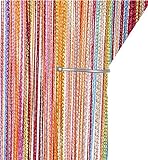AIZESI Retro Fadenvorhang Türvorhang 90x 200cm Trennwand Fenster Vorhang(Rainbow)
