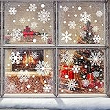 193 Stück Weihnachts-Fensteraufkleber, Schneeflocken-Aufkleber für Glas, weiße Schneeflocken, Dekorationen, Winter-Schneeflocken-Abziehbilder, Fenster-Aufkleber