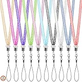 Dadabig 10 Stück Schlüsselband Umhängeband, Bling Bunte Lanyard mit Karabinerhaken und Schnalle für Mobile Handys Schlüsselanhänger USB Karten Keys (10 Farben)