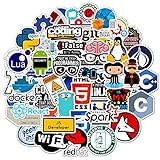 Programmieraufkleber für Entwickler, Programmierer, Programmierer, Hacker, Geeks und Ingenieure, Entwickleraufkleber für Laptop (50 Stück)