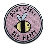 Finally Home Dont worry bee Happy Biene Patch zum Aufbügeln | Patches, Bügelflicken, Flicken,