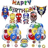 Super Hero Thema Party Dekoration Superheld Luftballons Avengers Happy Birthday Banner Superhero Geburtstag Folienballons Rächer Cake Topper