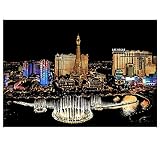 Magische Rubbellichter Las Vegas 40x28cm - Kratzbild für Kinder und Erwachsene, magische Bastelkratzer, Entspannung und gemeinsame Momente für die ganze Familie, kreatives Ableben
