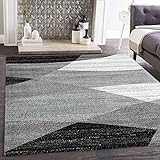 VIMODA Teppich Geometrisches Muster Meliert in Grau Weiß Schwarz Designer Heatset, Maße:80 x 150 cm