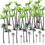 24 Stück Mini Palme Kokosnuss Kunststoff Miniatur Micro Landschaft für Basteln Mini Strand Deko Handwerk und DIY