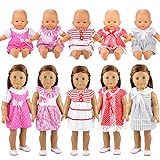 Miunana 5 Sets Kleid Puppenkleidung Kleidung Kleider Schlafanzug für 35-45 cm Babypuppe Puppen