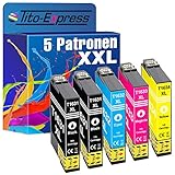 Tito-Express PlatinumSerie 5X Tinten-Patrone XXL passend zu Epson T1631 - T1634 16XL Workforce WF-2630 WF-2650 WF-2750 WF-2750D WF-2510 WF-2010 WF-2660 WF-2760 | je 18ml