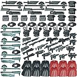 MOCOA Custom Waffen Set,81 Stück WW2 Militär-Custom Militärblock Waffe Bauspielzeug für Soldaten Mini Figuren, Military Weapon Armour Kompatibel mit Lego Minifiguren