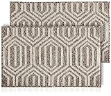 Emerson Essentials Indoor Outdoor Doormats, 2 Pack, Low Profile Floor Rugs, Inside Outside Door Mats, Absorbent High Traffic Areas Rubber Backing, 36x24, Machine Washable Anti Slip No Smell – Brown