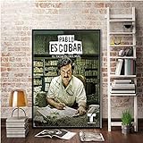 JYWDZSH Leinwanddruck Pablo Escobar Charakter Legende Poster Dekorative Leinwand Malerei Wandkunst Bild Für Wohnzimmer Home Decor, 70X100Cm Ohne Rahmen