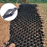 4 Zoll dicker Geogitter-Bodenstabilisator, Kieshaltegitter für Gehwege/Auffahrten im Freien, 3,3/6,5/10/13/16,5/20 Fuß durchlässiges Pflastersystem (Farbe: B x L, Größe: 3 m x 6 m (10 ft x 2