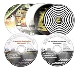 DVD-R Rohlinge 4,7 GB Glossy Weiß Wasserfest inkl. Druck, mit Eigenem Motiv Bedruckte DVD Rohlinge Wisch- und Kratzfest in Thermo ReTransfer Druck (50 Stück)