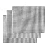 Nifogo Gitter Grillmatte 3er Set - Backmatte Eckig, Dauer-Backmatten, Antihaftbeschichtung, LFGB und FDA Zulassung (Schwarz, 42 * 36 cm)