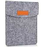 ProCase 6-Zoll-Hülsen-Koffer-Tasche, Tragbarer Filz Tragebeutel Schutzhülle für 5-6'Zoll Tablette Smartphone E-Reader E-Book -Grau
