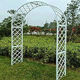 Metall-Gartenbogen mit robuster verzinkter Stahlkonstruktion, perfekt für Kletterpflanzen, Rosen und Hochzeitsdekoration, 1,8 m x 2,5 m, Weiß