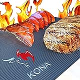 KONA Beste BBQ Grillmatte - 600 Grad Matten mit Antihaftbeschichtung Schwere Qualität (2 Stück) - 7 Jahre Garantie